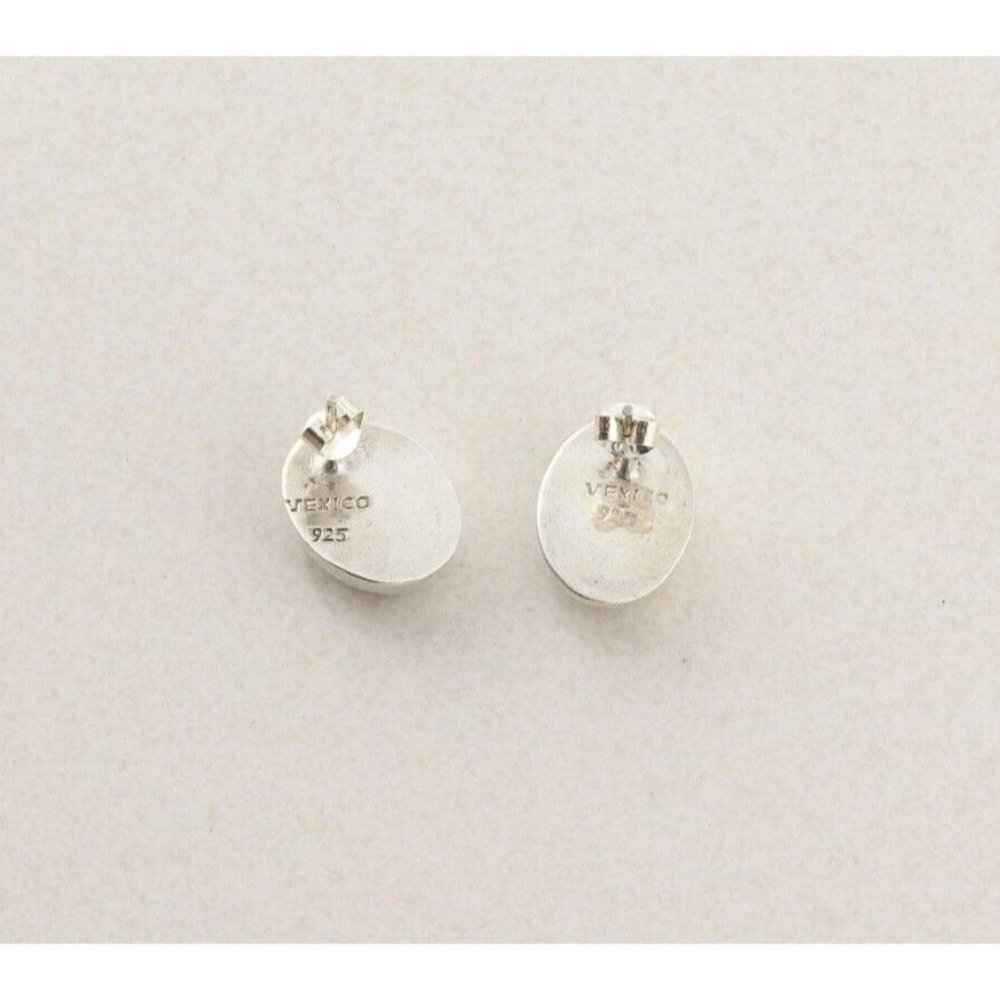 Sterling Silver Red Howlite Earrings Stud Post Earrings - Picture 7 of 8